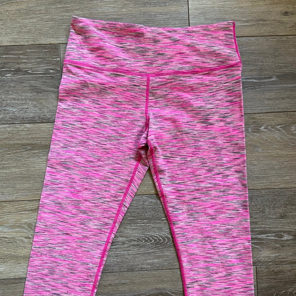 Glyder Multi-stripe Pink & Grey Cropped Leggings